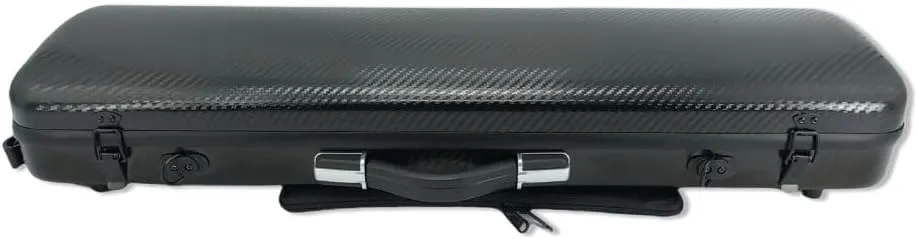 yinfente Violin Case 4/4 Full Size Carbon Fiber Oblong 4/4 Violin Case with Music Sheet Bag Adjustable Backstrap Hygrometer Lightweight & Portable