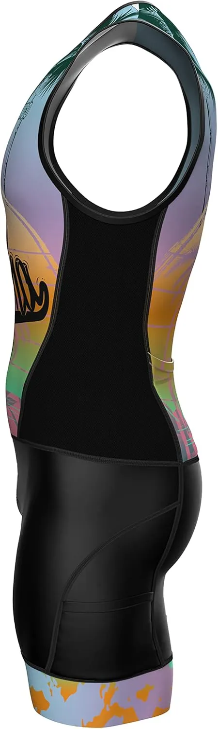 Zimco Elite Triathlon Suit Men Padded Triathlon Tri Suit Race Suit Swim Bike Run