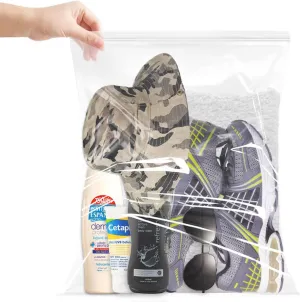 Zipper Storage Bags, Pack of 20, 3.5 Gallon Reclosable Plastic Storage Bags, Great Storage for Food, Clothing, Shoes, Office Supplies & Travel Essentials, 2 Mil Thick, Size 16" x 18"
